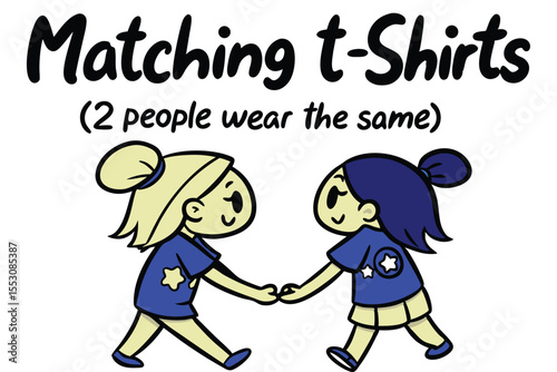 Two people wearing matching t shirts celebrating togetherness and shared style