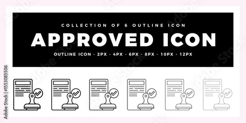 Pack of 6 Outline Vector Approved icon