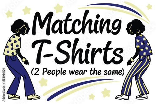 Two people wearing matching t shirts representing unity and shared style