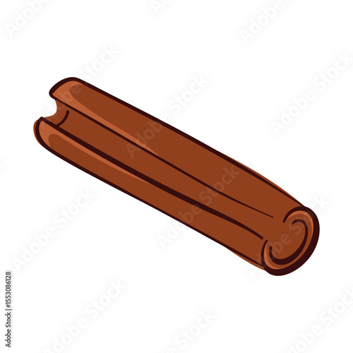 Cinnamon stick roll logo in flat style isolated on a white background.