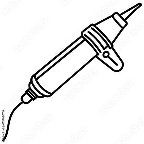 Minimalist Soldering Iron Line Illustration