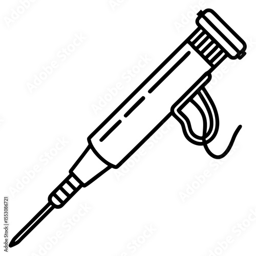 Minimalist Soldering Iron Line Illustration