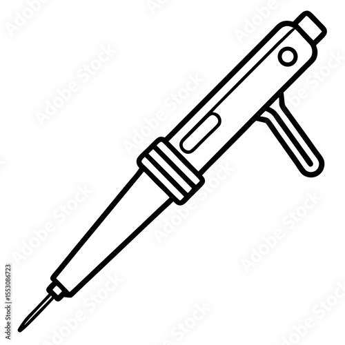 Minimalist Soldering Iron Line Illustration