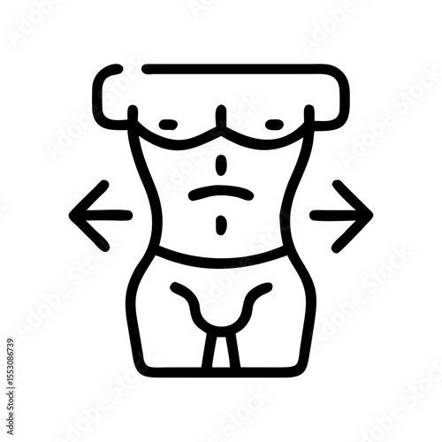 Linear lean physique vector icon on transparent background with clean outline style perfect for health and fitness symbol and wellness branding materials contemporary design
