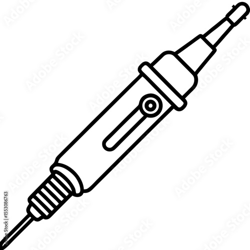 Minimalist Soldering Iron Line Illustration