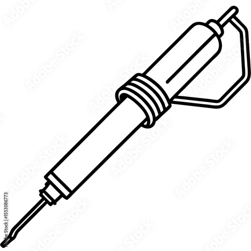Minimalist Soldering Iron Line Illustration
