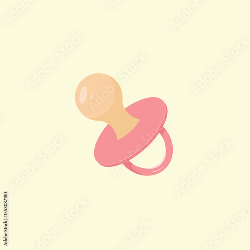 Cute baby pacifier. Gender party. Baby shower. Cartoon vector illustration.