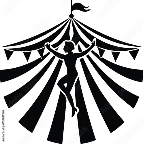 Silhouette of a Circus Acrobat