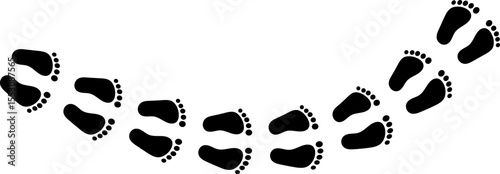 Human footprints icon set. human footstep sign. Foot imprint icon collection. representing walking symbol
