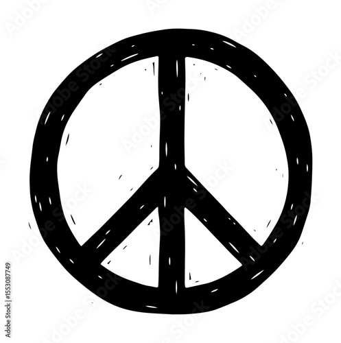 Peace Symbol Hand-Drawn Vector Illustration