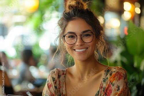 Happy customer paying her bill using a credit card, completing the transaction at a retail or restaurant establishment with ease and satisfaction, Generative AI