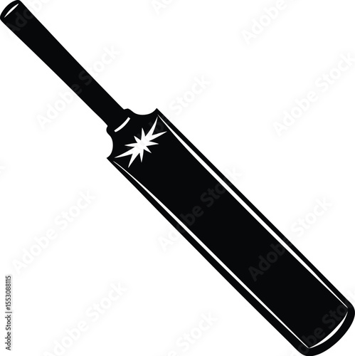 Silhouette of a Cricket Bat