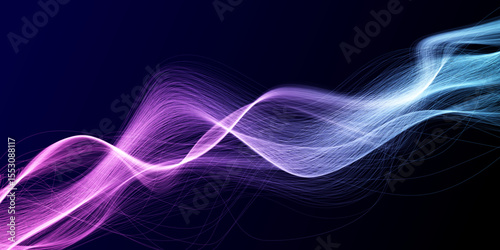 Abstract blue background with glowing lights Digital Waves. Gradient tones overlay with subtle glow Motion effect. Digital graphic and sound wave voice technology vibrate and music background.