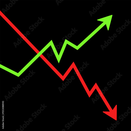 Stock market illustration on black background, business strategy and business concept in global market