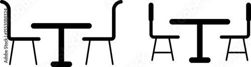 dining table icon. Interior Design. Furniture symbol collection. Home Decoration Related. Dining room signs
