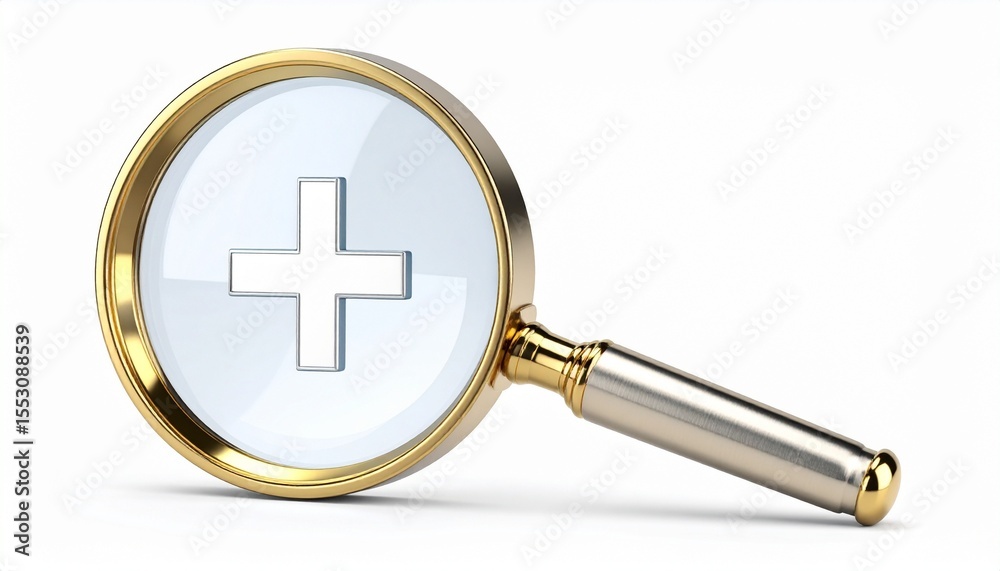 Obraz premium golden magnifying glass with a magnifying glass