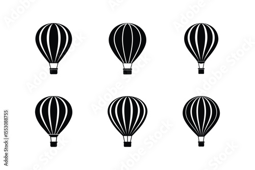 hot air balloon silhouette vector illustration