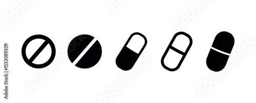 tablet icon. medicine icon. medical pill icon. capsule symbol png and vector illustration on transparent background