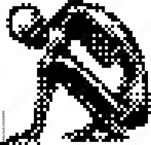Dark Aesthetic Dithering Graphic Elements