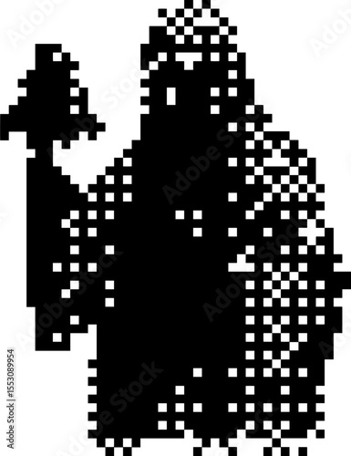 Dark Aesthetic Dithering Graphic Elements