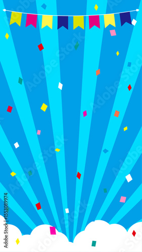 明るい集中線の背景　アブストラクト背景イラスト