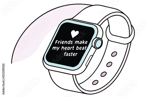 Clean digital smartwatch illustration with a minimalist aesthetic