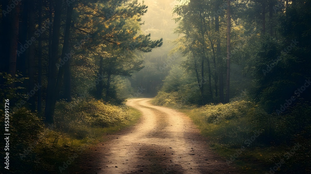 Fototapeta premium Enchanting Vintage Magic Forest Road