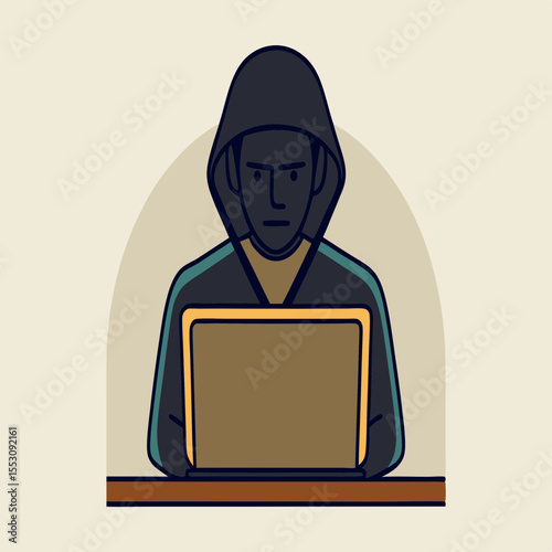 Espionage Agent Copying Classified Information from Laptop in Darkness