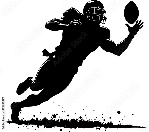American football players  sports action athletes black vector bundle