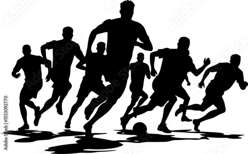 American football players  sports action athletes black vector bundle