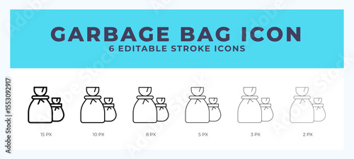Garbage bag line icon vector illustration. Trendy styles.
