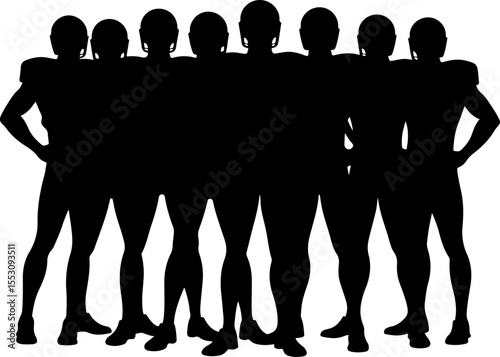American football players  sports action athletes black vector bundle