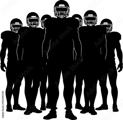 American football players  sports action athletes black vector bundle