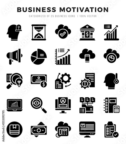 icons set. Business Motivation for web. app. vector illustration.