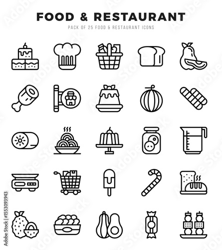 Food and Restaurant icons set for website and mobile site and apps.