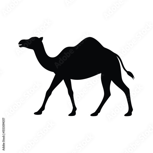 Minimalist Camel Icon Vector Silhouette Illustration Design.