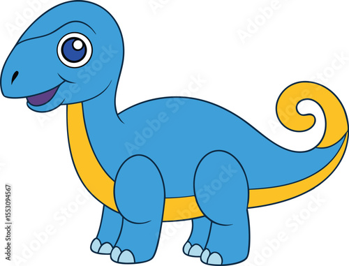 A happy cartoon parasaurolophus with a curved crest and big smile clipart Vector illustration