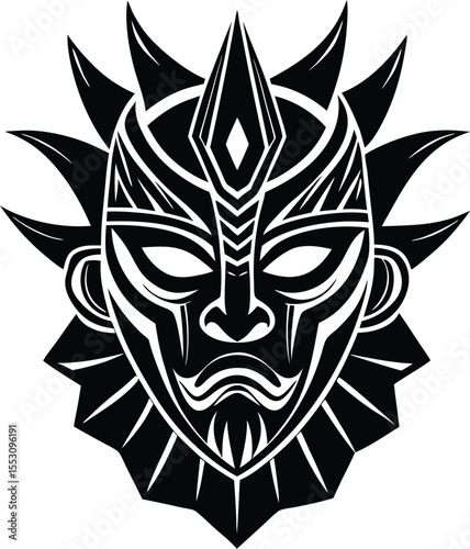 Silhouette of a Tribal Mask