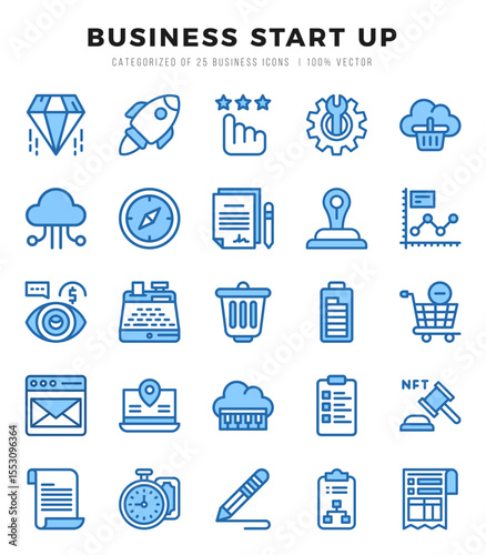 icons set. Business Start Up for web. app. vector illustration.