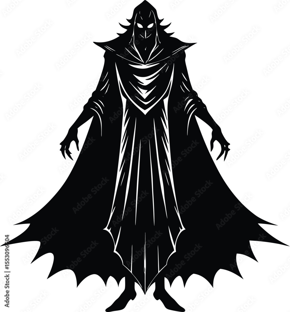 Silhouette of a Vampire in Cloak