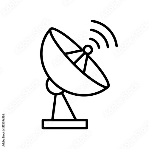 Satellite Dish Icon Representing Space Communication Technology – Outline