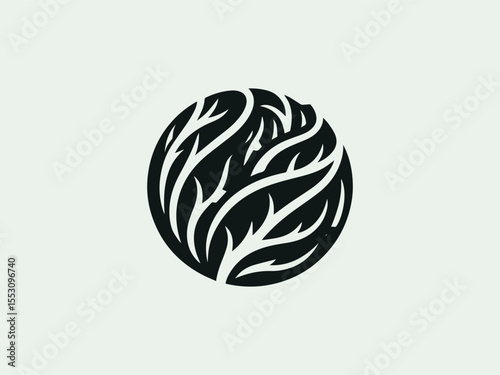 Elegant cabbage silhouette vector logo with layered leaf details for gourmet brands