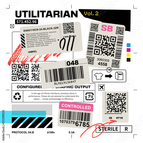 Raw Vector Collage with Packaging Symbols