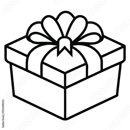 Chocolate Gift Box Design, gift box vector illustration line art