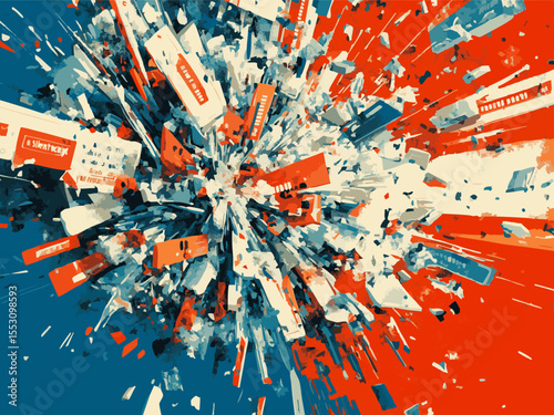Selective focus. Abstract data overload and media chaos concept