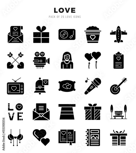 Love icon pack for your website. mobile. presentation. and logo design.
