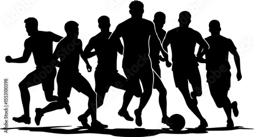 American football, football, players, silhouettes, sports, action, athletes, black and white, 