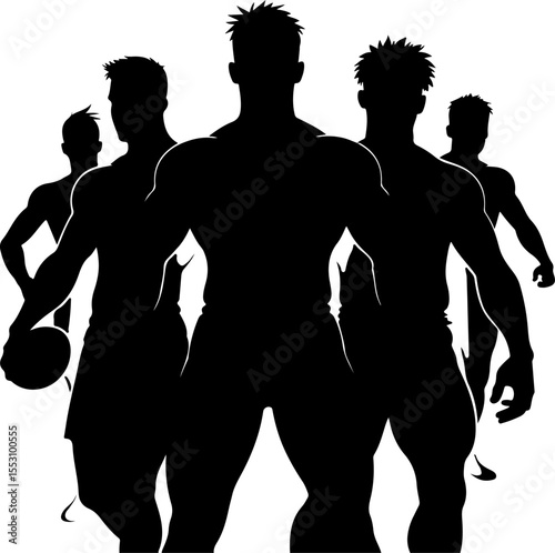 American football players  sports, action  vector bundle