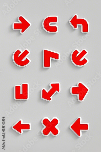 Grid of Red Arrow Icons with White Outlines on Gray Background Free Download Grid of Red Arrow Icons with White Outlines on Gray Background - GFXLoad