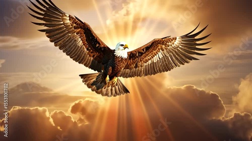 eagle flying on nature background	
